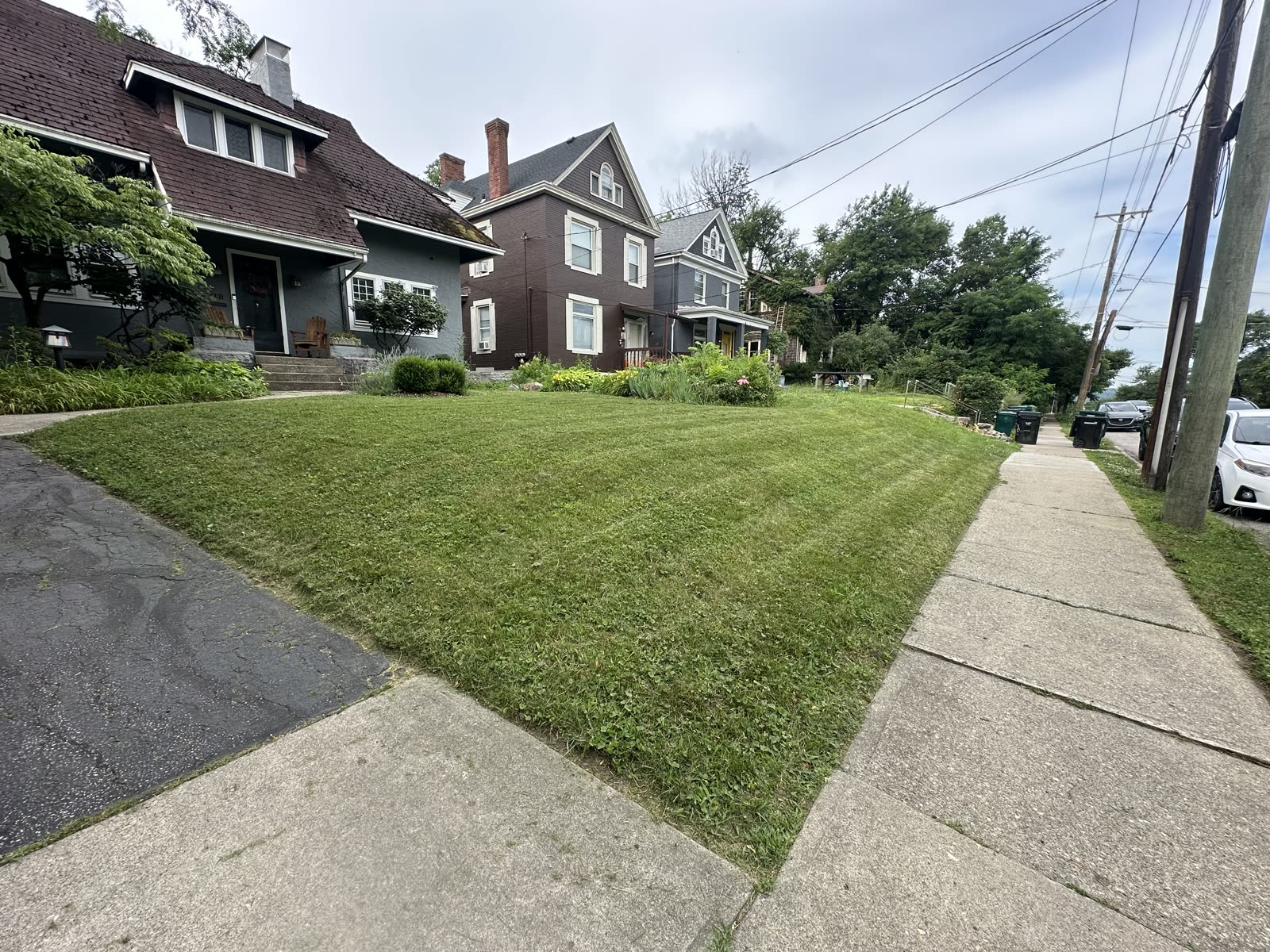 Freshly maintained front lawn
