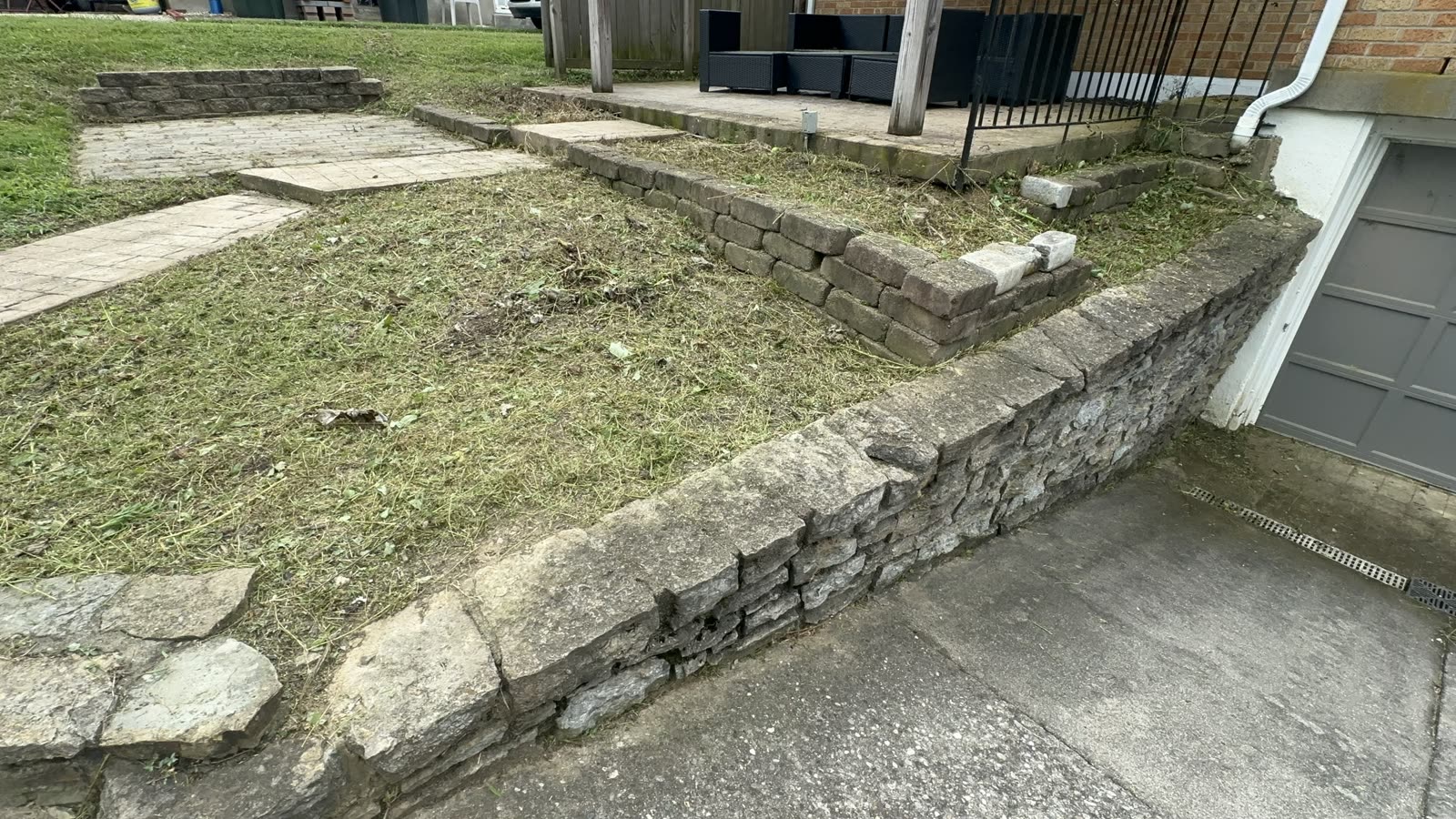 Finished backyard hardscape